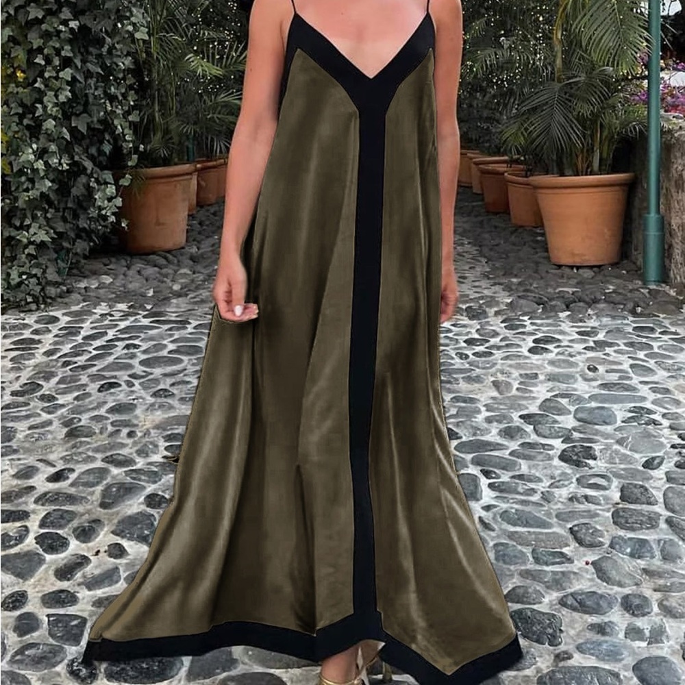 Sicily Old Money Aesthetics Slip Long Dress